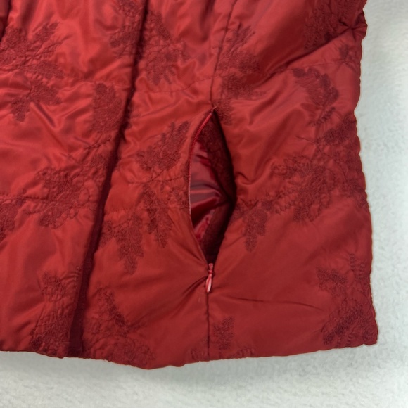 Coldwater Creek Women Quilted Jacket Burgundy Lightweight Coat L 14 Christmas - Picture 4 of 12